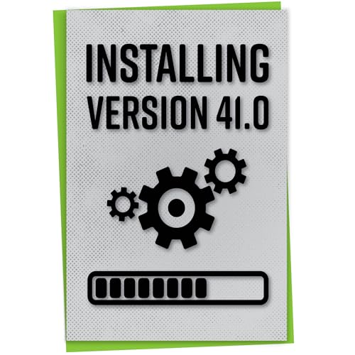 Tarjeta de cumpleaños número 41 graciosa para jugador, versión de instalación 41.0, tarjeta de...