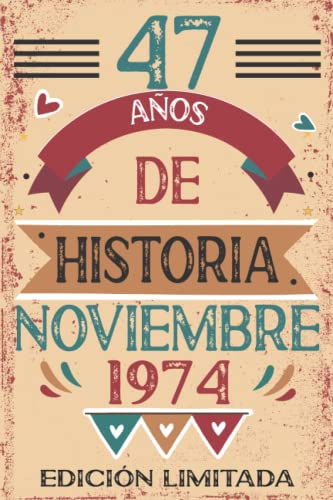 47 Años De Historia Noviembre 1974: 47 años. Libro de visitas, cuaderno, 110 páginas de...