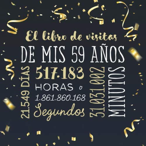 El libro de visitas de mis 59 años: Decoración para celebrar una fiesta de 59 cumpleaños –...