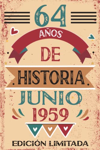 64 Años De Historia Junio 1959: Libro de visitas, cuaderno, 110 páginas de felicitaciones, idea de...