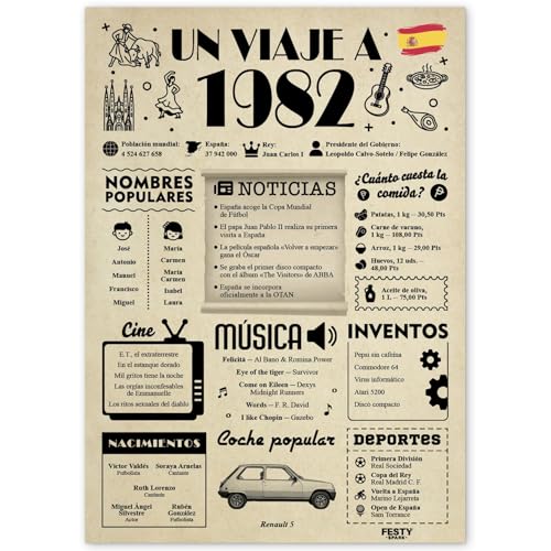 FestySpark Regalo 43 Cumpleaños Mujer - Regalos Originales 43 años Hombre - Tarjeta 43...