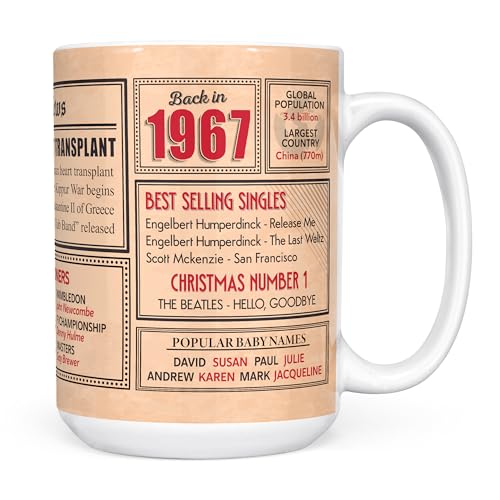 Mug Monster - Regalo de 56 cumpleaños – Taza de vuelta en 1967 en este año, regalo para hombres...