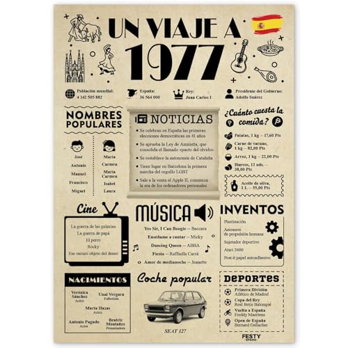 FestySpark Regalo 49 Cumpleaños Mujer - Regalos Originales 49 años Hombre - Tarjeta 49...