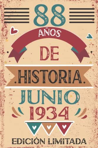 88 Años De Historia Junio 1934: 88 años. Libro de visitas, cuaderno, 110 páginas de...
