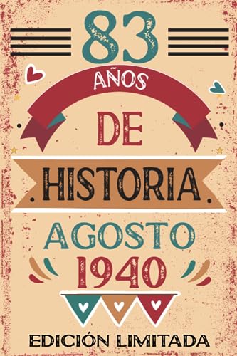 83 Años De Historia Agosto 1940: Libro de visitas, cuaderno, 110 páginas de felicitaciones, idea...