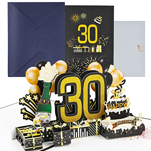 joyoldelf Tarjeta Felicitacion 30 Cumpleaños Pop Up - Tarjetas Cumpleaño Personalizada 3D, Regalos...