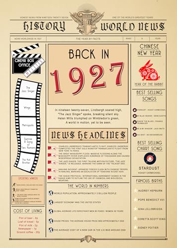 Tarjetas de cumpleaños del año 1927-97 para mujeres, tarjetas de cumpleaños para hombres, tarjeta...