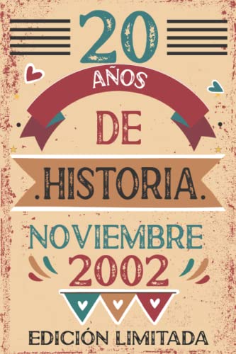 20 Años De Historia Noviembre 2002: Libro de visitas, cuaderno, 110 páginas de felicitaciones,...