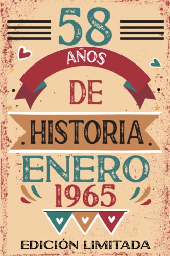 58 Años De Historia Enero 1965: Libro de visitas, cuaderno, 110 páginas de felicitaciones, idea de...