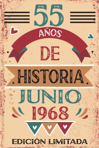 55 Años De Historia Junio 1968: Libro de visitas, cuaderno, 110 páginas de felicitaciones, idea de...