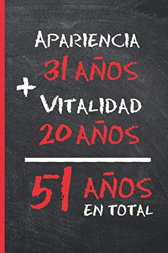 51 AÑOS EN TOTAL: REGALO DE CUMPLEAÑOS ORIGINAL Y DIVERTIDO PARA HOMBRE Y MUJER | Ideas...