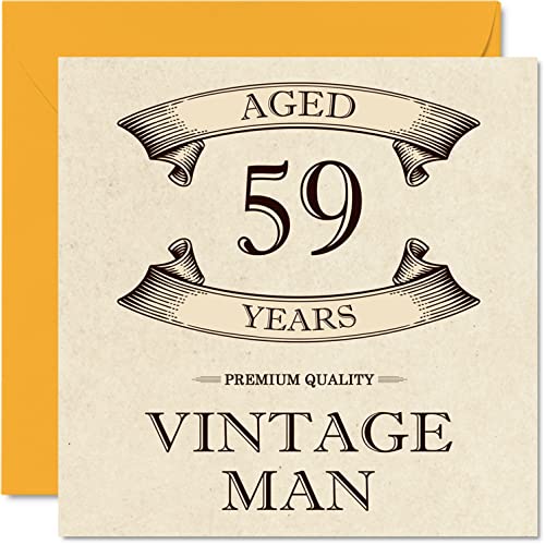 Tarjetas de cumpleaños vintage de 59 años para hombres, de 59 años, divertida tarjeta de...