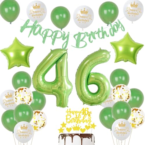 verde globos 46 años cumpleaños decoración mujer, decoración cumpleaños 46 años hombre globo,...
