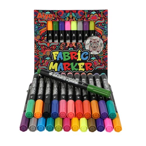 CRESZZLE 24 Rotuladores Textiles – Pintura Textil Permanente y Lavable, Rotulador Textil...