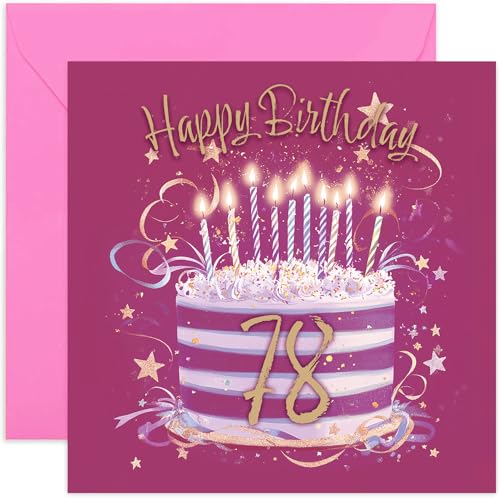Tarjeta especial de 78 cumpleaños para ella, tarjetas de felicitación de cumpleaños de setenta y...
