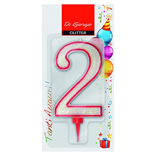 Cereria di Giorgio - Vela de cumpleaños gigante con purpurina número 2, 58170_62.