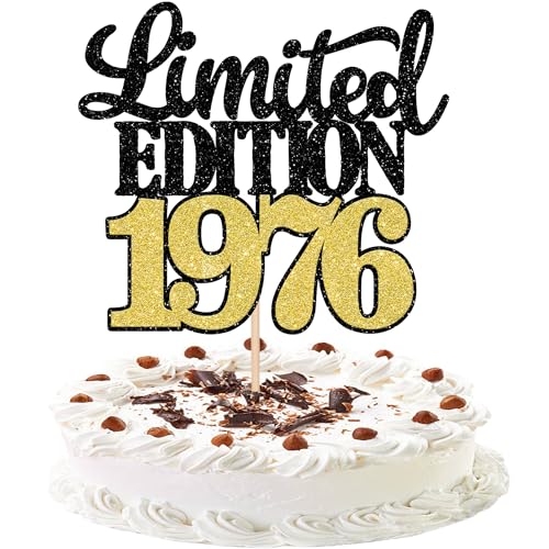 1 pieza edición limitada 1975 Cake Topper Glitter 50th Cumpleaños decoración para tartas de 50...