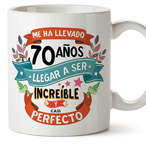 MUGFFINS Taza 70 Cumpleaños - 'Me ha llevado 70 años llegar a ser increíble y casi perfecto -...