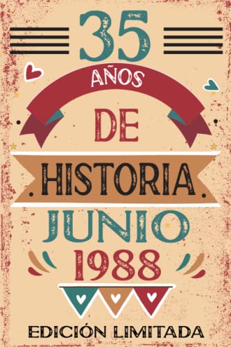 35 Años De Historia Junio 1988: Libro de visitas, cuaderno, 110 páginas de felicitaciones, idea de...