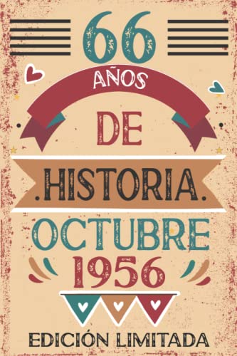 66 Años De Historia Octubre 1956: Libro de visitas, cuaderno, 110 páginas de felicitaciones, idea...