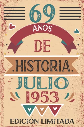 69 Años De Historia Julio 1953: 69 años. Libro de visitas, cuaderno, 110 páginas de...