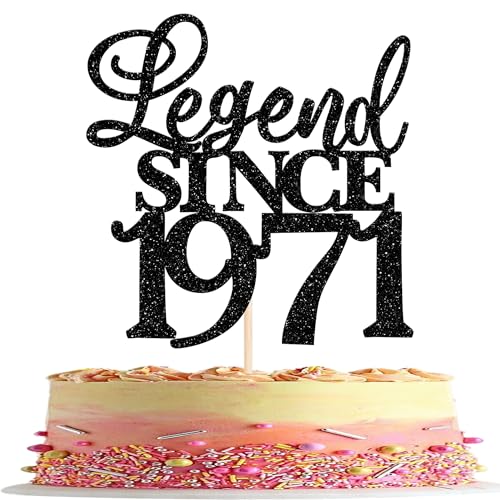 1 paquete de decoración para tarta de 55 cumpleaños con purpurina Legend Since 1951, decoración...
