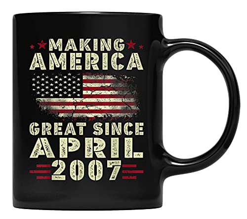 Haciendo América divertida excelente desde abril de 2007 13.th cumpleaños Taza de café para padre y madre, abuelo, abuela y regalos de amigos