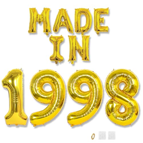 Jurxy Globos dorados para fiesta de cumpleaños fabricados en 1998