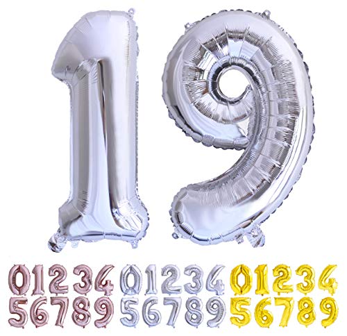 Globos plateados gigantes del número 23, globos gigantes de número 23,  globos de helio de 32 pulgadas, globos de aluminio de Mylar para mujeres y