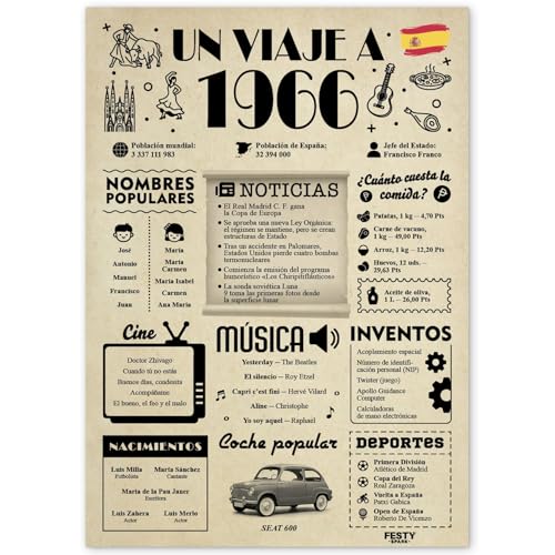 FestySpark Regalo 59 Cumpleaños Mujer - Regalos Originales 59 años Hombre - Tarjeta 59...