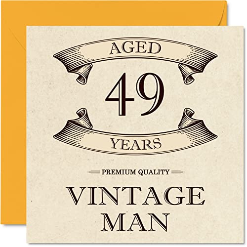 Stuff4 Tarjetas de cumpleaños vintage para hombres de 49 años, divertida tarjeta de felicitación...