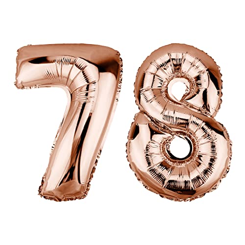 DekoRex Globo de papel de aluminio oro rosa, 100 cm, decoración para cumpleaños, aniversario, boda...