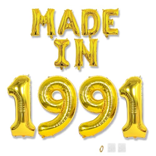 Jurxy Globos dorados para fiesta de cumpleaños fabricados en 1991