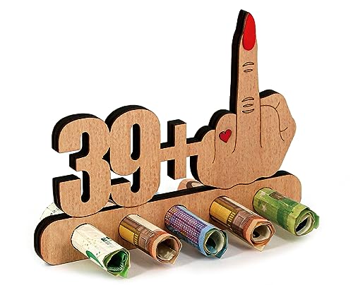 Giftota - Original Divertido Regalo de 40 cumpleaños de Madera - 39 + 1 - Regalo para 40...