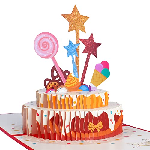 OFFCUP Tarjetas de Felicitación Cumpleaños, Tarjetas Desplegables 3D, Postal cumpleaños con Happy...