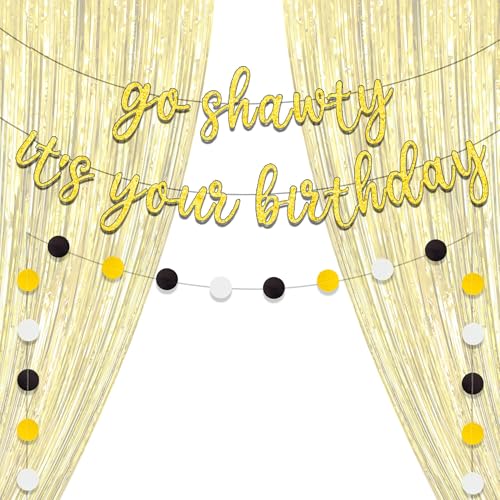 Golden Go Shawty - Decoración de cumpleaños de principios de los años 2000, suministros de fiesta...