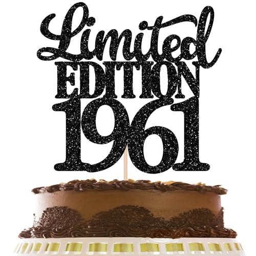 1 pieza de decoración para tartas de edición limitada de 1960 con purpurina, 65 años, 65 años,...