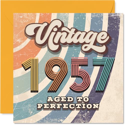 Tarjeta de cumpleaños número 68 para hombres y mujeres – Vintage 1957 Aged To Perfection –...