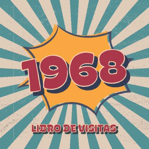 1968 Libros de Visitas: Libro de visitas para fiestas de cumpleaños de estilo retro para que la...