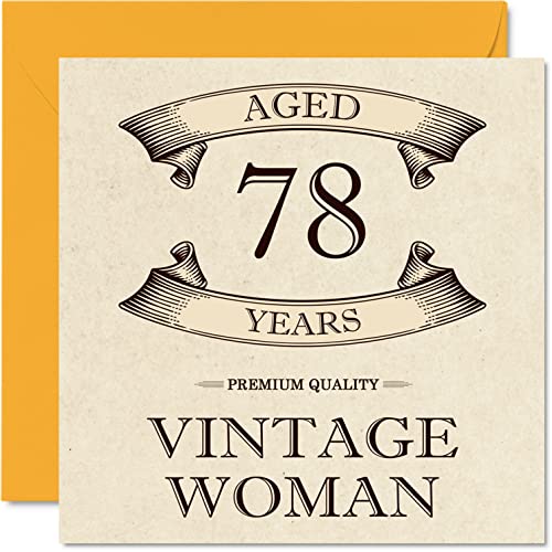 Tarjetas vintage de 78 cumpleaños para mujeres, 78 años, divertida tarjeta de cumpleaños para...