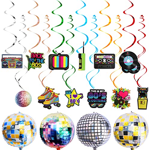 NAEBRO 40 Piezas de Decoración de los Años 80, Serpentinas Decorativas para Fiestas Temática de...