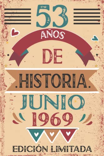 53 Años De Historia Junio 1969: 53 años. Libro de visitas, cuaderno, 110 páginas de...