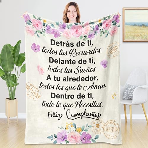 Rebundex Regalos Originales de Cumpleaños para Mujer Madre Amiga Novia Abuela Franela Mantas 1.3m X...