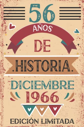 56 Años De Historia Diciembre 1966: Libro de visitas, cuaderno, 110 páginas de felicitaciones,...