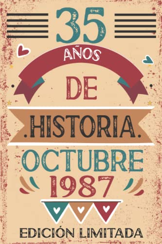 35 Años De Historia Octubre 1987: Libro de visitas, cuaderno, 110 páginas de felicitaciones, idea...