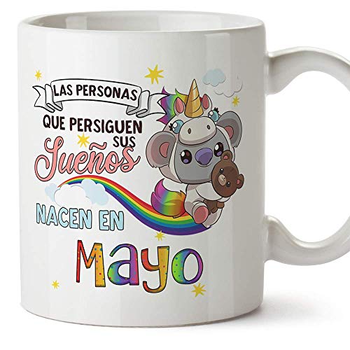 MUGFFINS Taza de Cumpleaños Koala mes de Mayo - Detalles Desayuno Feliz Cumpleaños/Aniversario....