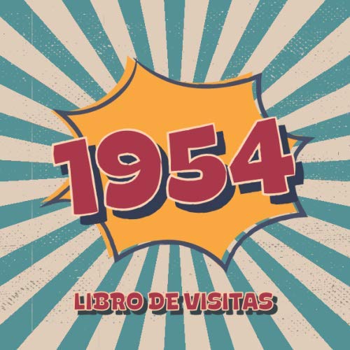 1954 Libros de Visitas: Libro de visitas para fiestas de cumpleaños de estilo retro para que la...