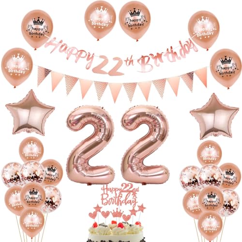 Decoracion Mujer 22 años cumpleaños, Decoracion tarta Mujer 22 años cumpleaños,