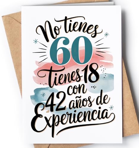 Tarjeta de 60 Cumpleaños - Tarjeta de Felicitación Graciosa para alguien que cumple 60 años -...