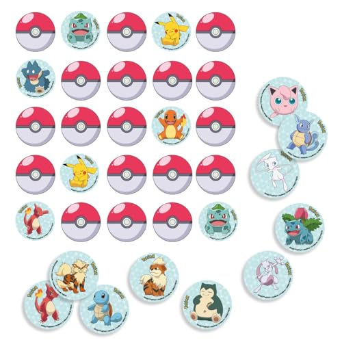amscan 9917115 - Juego de Juego para Fiesta de cumpleaños Infantil con Licencia Oficial de Pokémon...